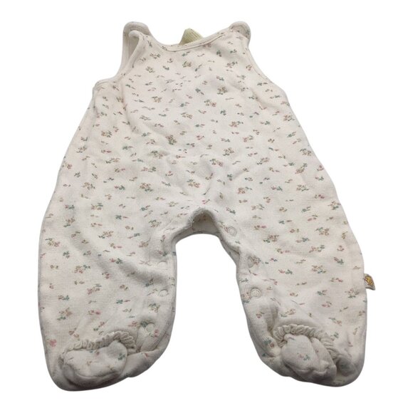 Disney Classic Pooh Baby Girl Romper Size 6-9M Floral White Footed Cotton - Picture 1 of 11